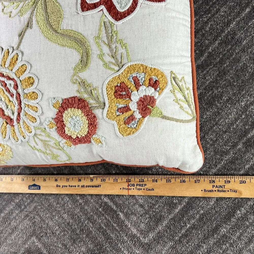 Pier 1 Transitional Floral Square Throw Pillow Rustic Colors 16